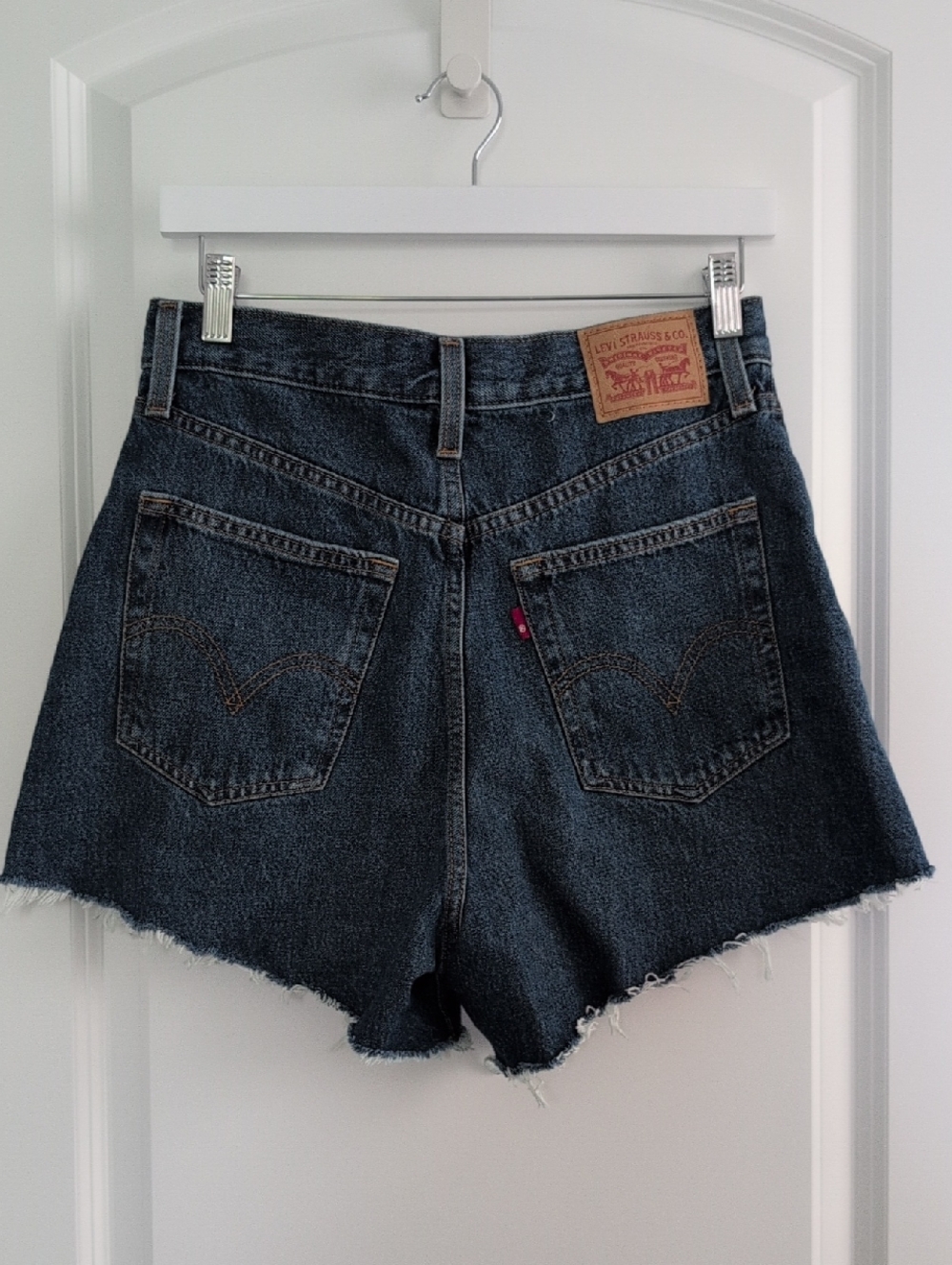 Levi's Dark Wash Mom Jean Denim Cutoff Shorts